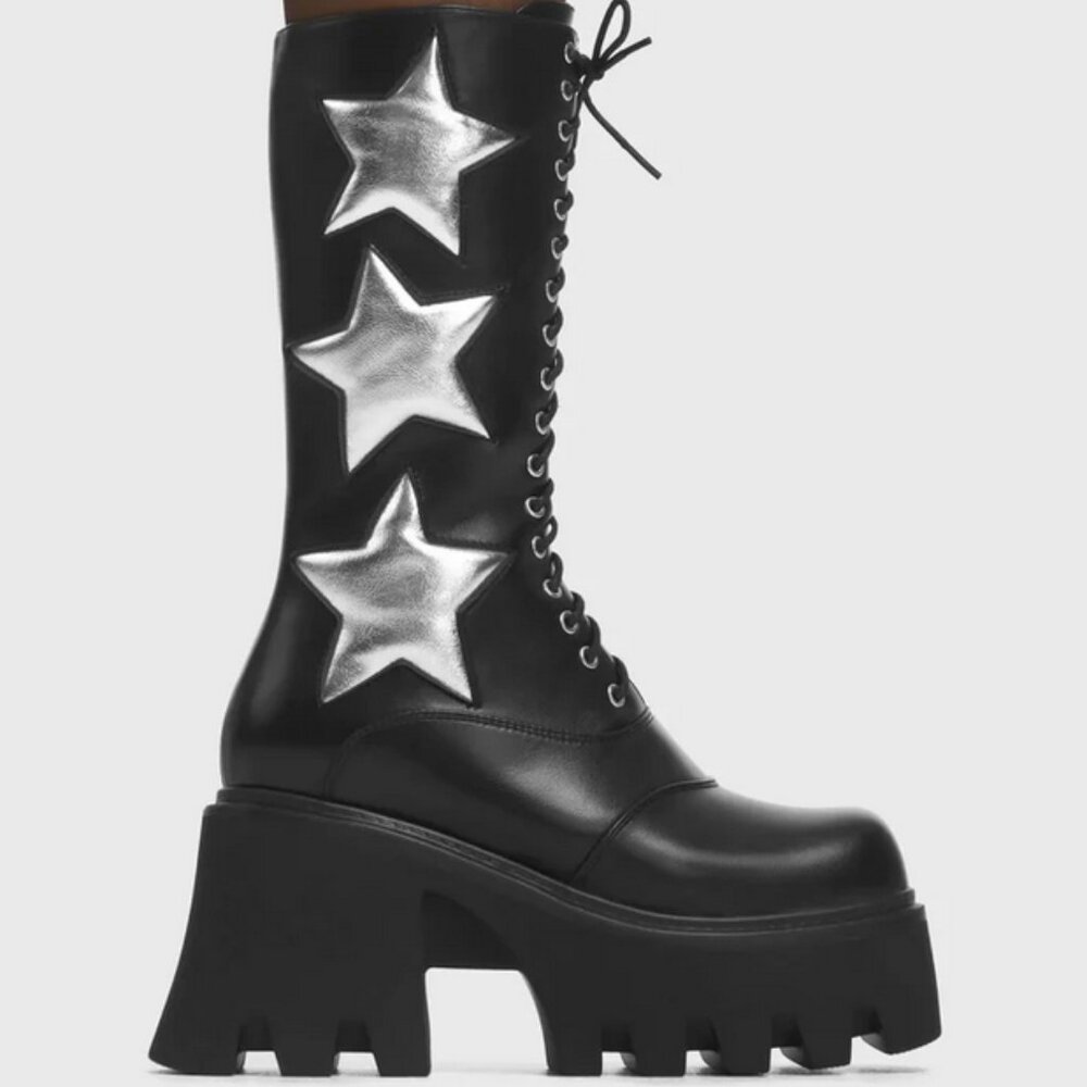 LAMODA Big League Chunky Platform Calf Boots